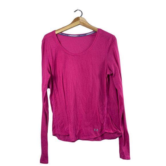 Women's Pink Under Armour Run Long Sleeve Shirt M - Picture 1 of 4